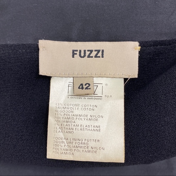 Fuzzi Italian Black Perforated Mid-length Skirt - Picture 3 of 7